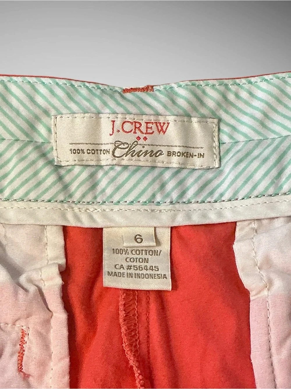 J.Crew Broken-In Chino Coral Cotton Shorts Women’s Size 6